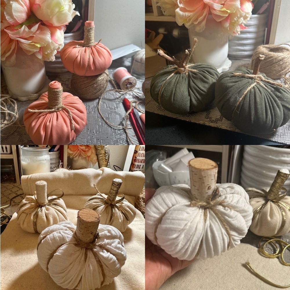New handmade Pumpkin  3 pc for $14 00 fall decor of fabric,